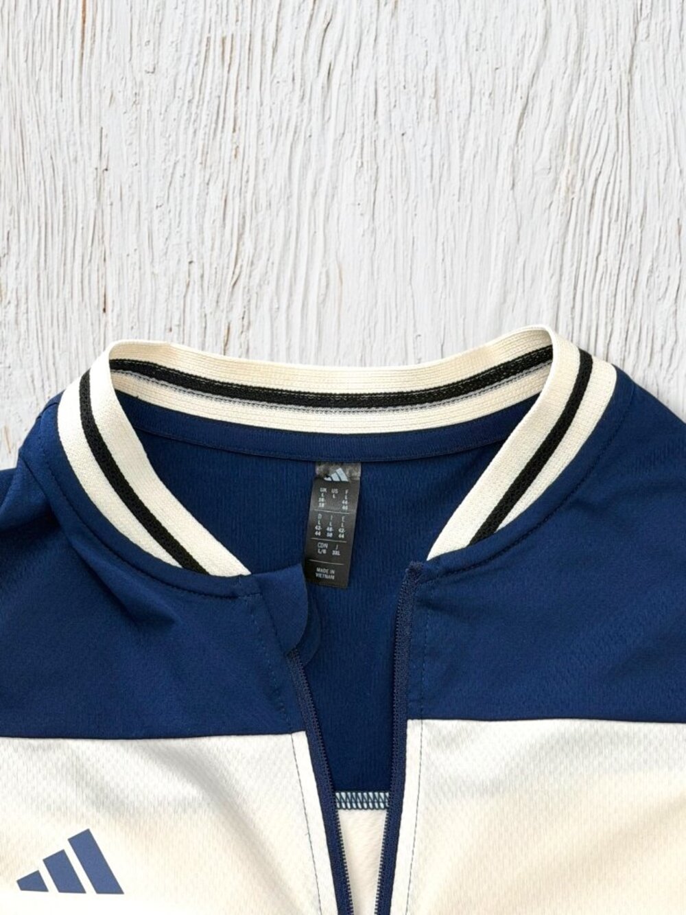 Adidas Cycling Club Navy & Chalk White Zip Performance Jersey L - Picture 3 of 8